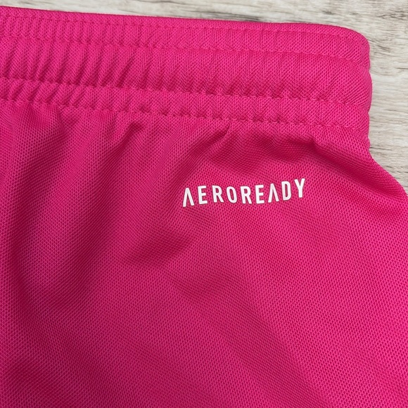adidas Pink with White Embroidered Logo Elastic Drawstring Waist Shorts Size S - Picture 4 of 11